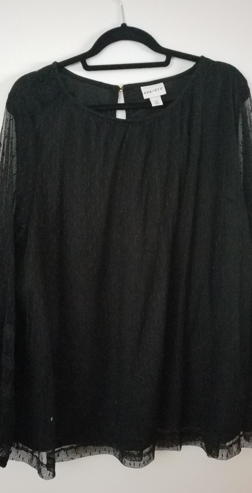 Black blouse with lace overlay